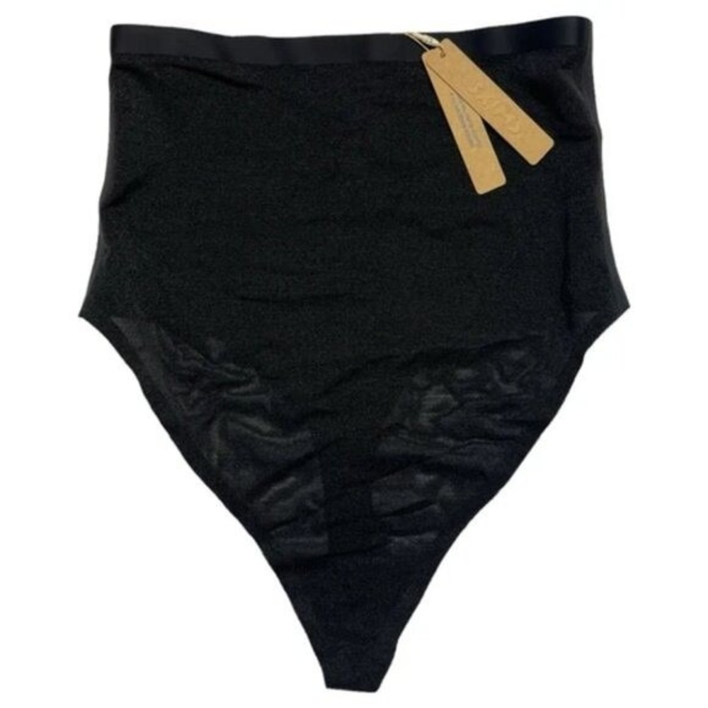 EXTRA SMALL - SKIMS Sheer Sculpt High Waist Thong Onyx Black (XS) NWT Shapewear - Picture 7 of 7